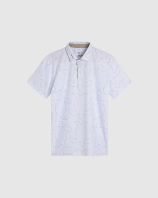 CB Print White Polo Shirt