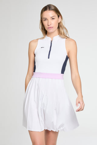 Vestido Bicolor Con Tablas