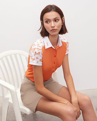 Polo Bicolor Con Estampado